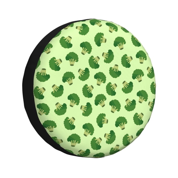 Fotbe Broccoli Vegetables Funda de Llanta de Repuesto con Estampado, Engrosada, Ajuste Universal para Jeep, Remolque, RV, SUV, Camión-14 inch