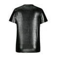 thumbnail image 4 of Men's Metallic Shiny Shirts Blouse T-Shirt V Neck Tops Short Sleeve Shirt Y2k Tops Slim Fit Costume Nightclub Party Shirts, 4 of 6