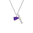 thumbnail image 2 of Delight Jewelry Acrylic 3/4" Purple Megaphone Silvertone Be Strong and Courageous Bar Charm Necklace, 23", 2 of 4