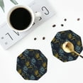thumbnail image 4 of Fuzoiu Sunflowers Print Leather Coasters Set,Drink Coasters Set of 4,for Tabletop Protection, Durable PVC Coasters,Home Décor and Housewarming Gift-Octagon, 4 of 6
