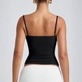 thumbnail image 5 of Voska Women's Basic Double Lined Scoop Neck Tank Tops Summer Cami Top | Adjustable Spaghetti Strap,Soft Skin Stretch,Slim Fit for Everyday Wear Black L, 5 of 7