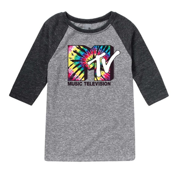 MTV - Tie Dye Logo - Toddler And Youth Raglan Graphic T-Shirt