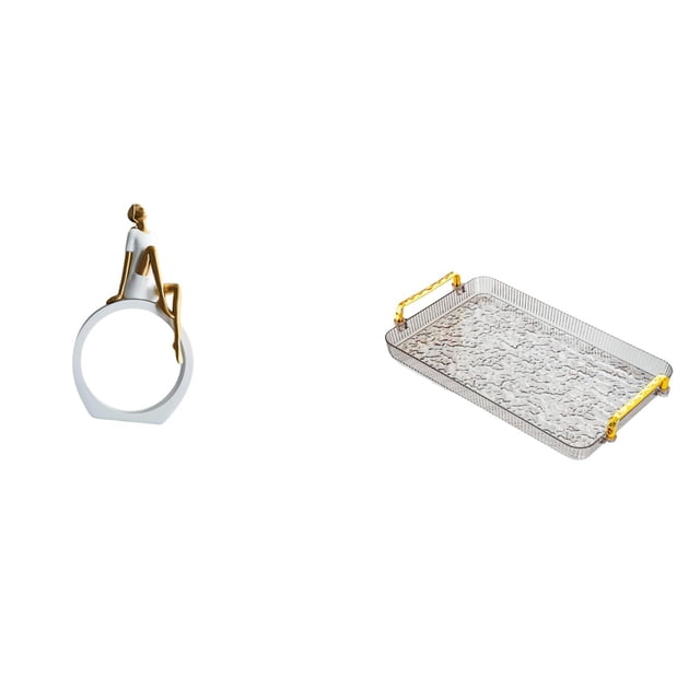 Estatua de niña,Estatuas de mujeres y niñas,figuritas decorativas elegantes,Bandeja para servir,Bandeja de cocina rectangular con asa,Bandeja de almacenamiento Plato para servir Tocador de