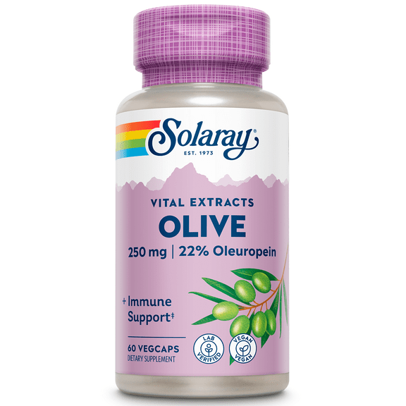 Solaray Guaranteed Potency Olive Leaf Extract, Veg Cap (Btl-Plastic) 250mg | 60ct
