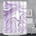 thumbnail image 2 of Purple and White Marble Bathroom Shower Curtain Abstract Smooth Texture Bath Curtain with Hooks Waterproof Polyester Fabric Shower Curtains for Modern Aesthetics Bath Decorative, 72x72 Inch, 2 of 6