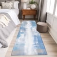 thumbnail image 4 of Runner Rug 2 x 6 Ft, Blue Grey Abstract Art Washable Non-Slip Floor Mat for Kitchen Hallway/Entryway, Modern Shabby Farmhouse Long Kitchen Runner Area Rugs for Living Room, Low-Profile, 4 of 8