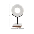 thumbnail image 4 of 6" x 11" White Marble Circle Geometric Sculpture with Marble Base, by CosmoLiving by Cosmopolitan, 4 of 10