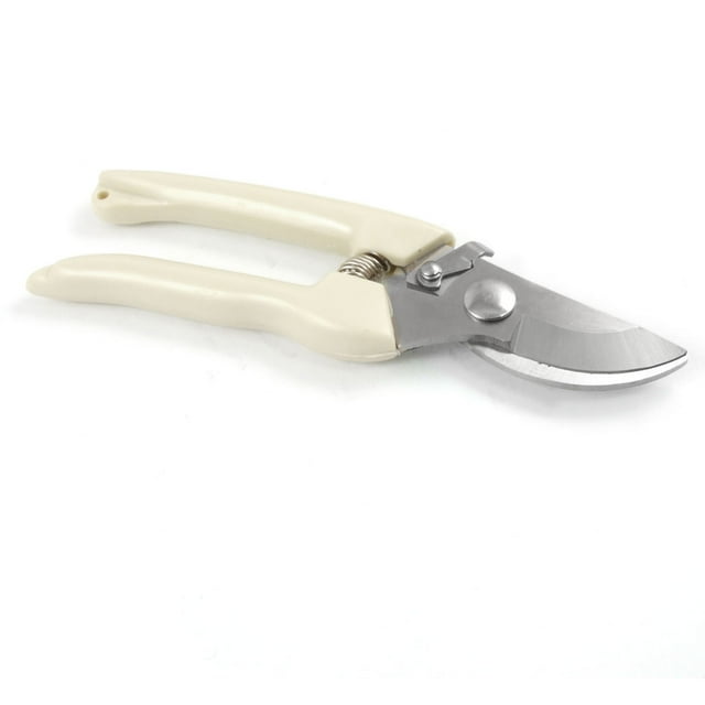 Unique Bargains Garden Plant Folding Spring Loaded Pruning Shear Scissors Beige