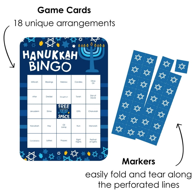 big-dot-of-happiness-hanukkah-menorah-bingo-game-18-double-sided-cards-and-markers-set-walmart-com for Hanukkah Bingo Cards Free Printable Big Dot of Happiness Hanukkah Menorah Bingo Game - 18 Double-Sided Cards and Markers Set - Walmart.com for Hanukkah Bingo Cards Free Printable
