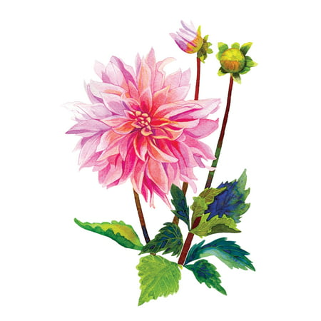 Dahlia Flower Watercolor Artwork For Home Office Wall Decoration Sign Small Size, 7.5x10.5