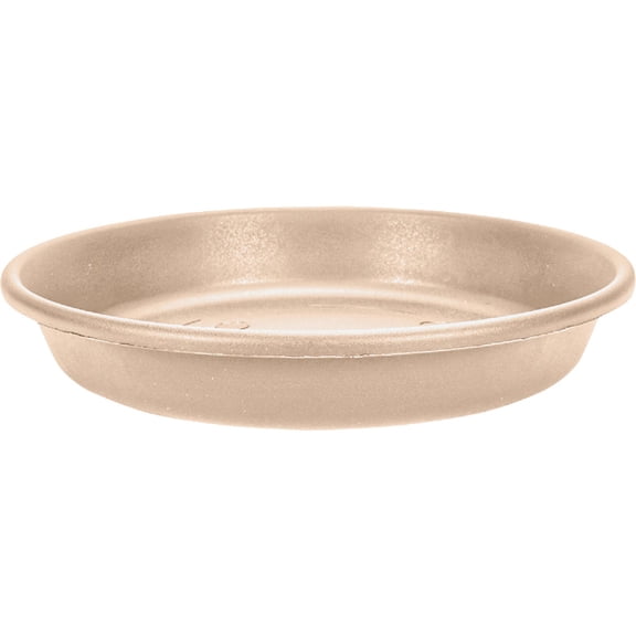 The HC Companies 17.5" Round Prima Plastic Plant Saucer - Indoor Outdoor Plant Trays for Pots - 17.8"x17.8"x2.01" in Sandstone Pack of 2