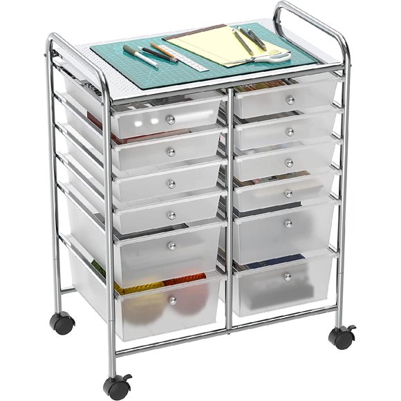 Rolling Craft Cart With Drawers