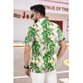 thumbnail image 3 of LA LEELA Men's Hawaiian Shirts Short Sleeve Button Down Shirt Mens Hawaii Shirts Boho Holiday Casual Summer Beach Shirts for Men Funny M Shamrock, Tropical, 3 of 5