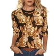 thumbnail image 4 of Royisotas Happy Easter Shirts for Women Funny Bunny T-Shirt Rabbit Graphic Tee Tops Easter Egg Holiday Shirt, 4 of 9