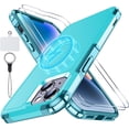 thumbnail image 1 of MOZOTER Funda magnética para iPhone 15 con [2 protectores de pantalla de vidrio], [15 pies a prueba de golpes] [Compatible con Magsafe] [resistente] funda para teléfono para iPhone 15, azul oscuro, 1 of 4