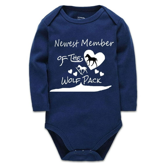YCICIVDee Newest&Membe ofthe Wolf Pack-Cute Baby Bodysuit Infant Navy Long Sleeve 0-3 Months