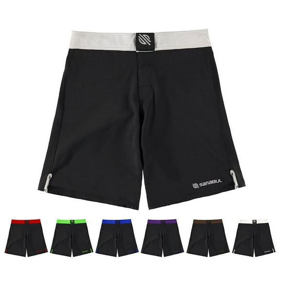 Sanabul Essential MMA BJJ cross Fit Workout Shorts (30 inch W, Silver)