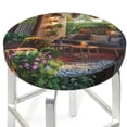 thumbnail image 3 of Balery Charming Garden Patio Fundas de asiento para taburete de bar redondo de tela de terciopelo ajustables que protegen de arañazos y manchas para sillas de 14 a 17 pulgadas.-14 inch, 3 of 7