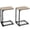 Light Brown, variant on Melocadol C-Shaped End Table, C Shaped Under Couch Slider, Small Side Tables with Metal Frame, Adjustable Feet, for Living Room, Bedside, Sofa, TV Dinner, Recliner, Dark Brown