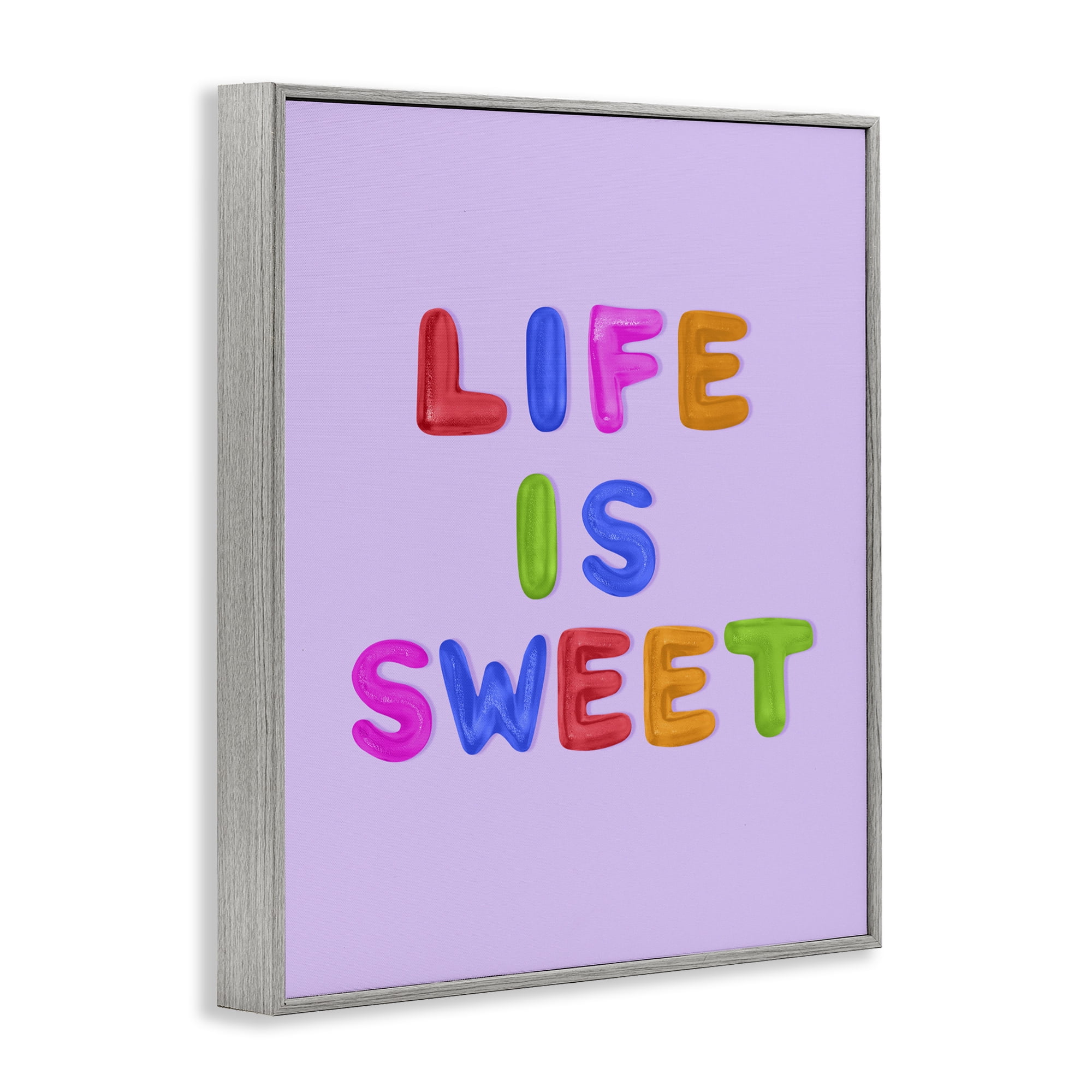 Stupell Industries Life Is Sweet Gummies Gray Framed Giclee Art, design by LISH Creative