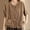 Khaki, variant on SNKSDGM Women's Plus Womens Tops Plus Size 3/4 Sleeve Tops for Women Going out Loose Vintage Linen Cardigan Shirt for Women Short Sleeve Button Up Top with Pocket Casual Style L