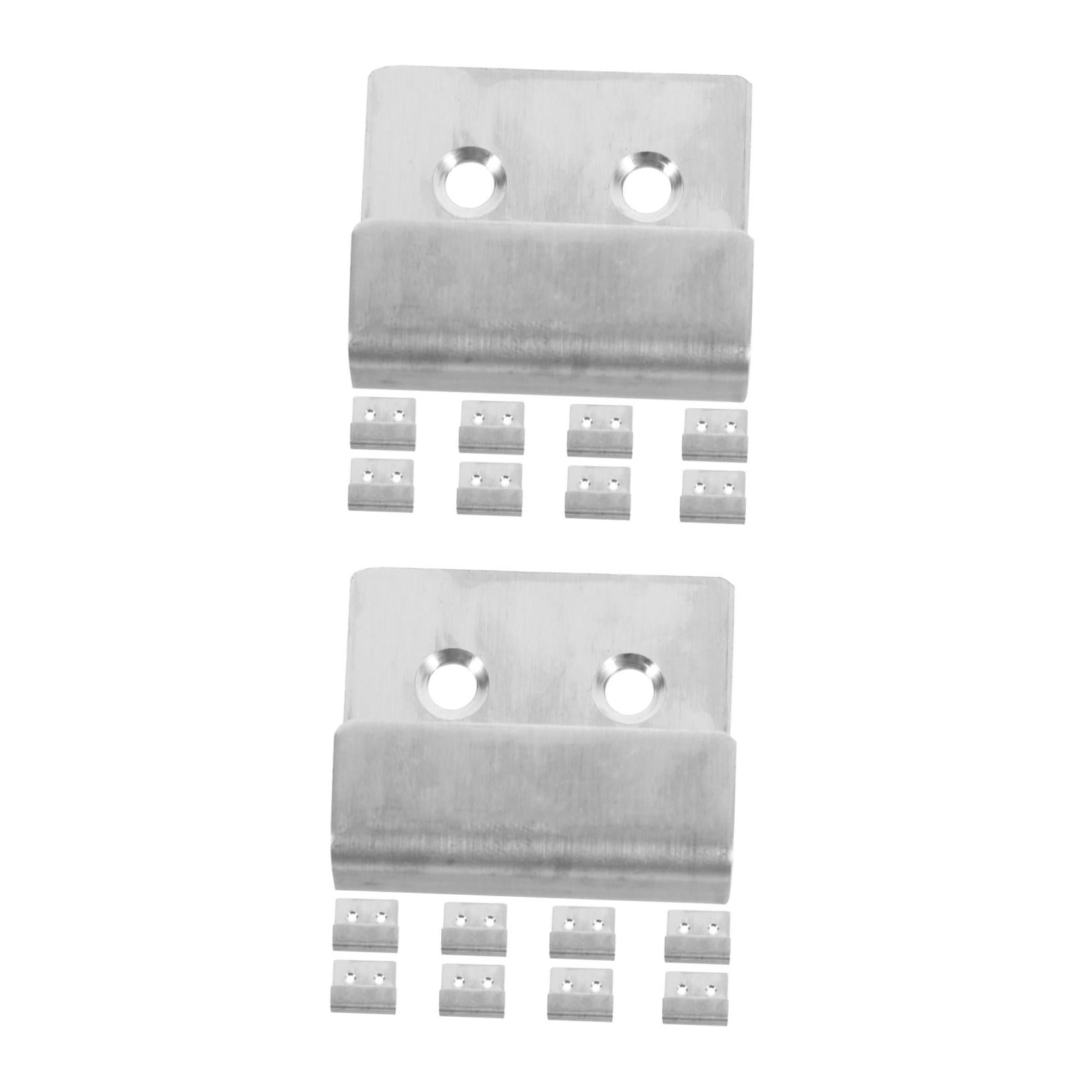 Hemoton 20 pcs Stainless Steel Tile Display Hanger Brackets with Mounting Screws, Wall Fastener J Hooks for Display Board Holder