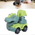 thumbnail image 2 of Dinosaur Theme Kids Construction Vehicles Scene Simulation DIY Assembly Engineering Trucks Toys Excavator, 2 of 4