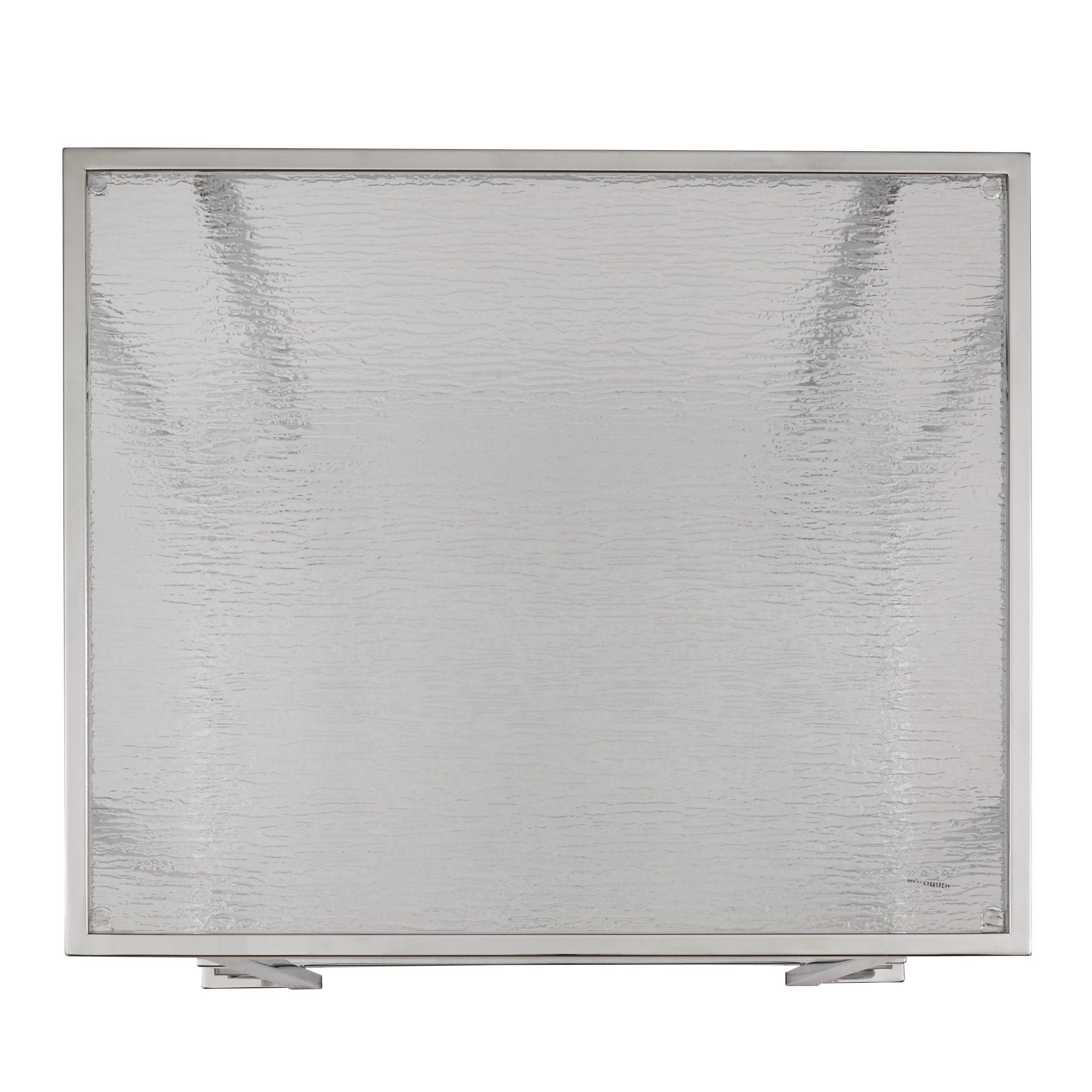 Weston Home Murray Chrome Finish End Table with Textured Glass Top