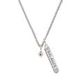 thumbnail image 1 of Delight Jewelry Silvertone Mini January - Maroon Crystal Heart Silvertone Balance Bar Charm Necklace, 23", 1 of 4