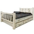 thumbnail image 3 of Homestead Collection Queen Storage Bed w/ Laser Engraved Wolf Design, Ready to Finish, 3 of 7