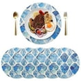 thumbnail image 3 of Ryvnso Watercolor Tortoise Shell Round Plate Mats Dining Table Placemat 1 Piece for Holiday Decoration, 3 of 7