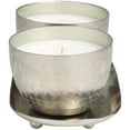 thumbnail image 6 of CosmoLiving by Cosmopolitan 2 Holder Silver Metal Campfire Scented Grid Patterned 10 oz 1 Wick Candle with White Wax, (Set of 2), 6 of 8