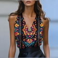 thumbnail image 2 of Uaswgudfs Women's V Neck Sleeveless Floral Camisole Summer Casual Tank Top Halter Neck Blouse 5XL, 2 of 5