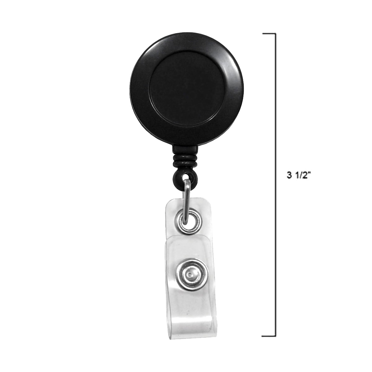 Bulk 100 Pack Black Badge Reels with Extra Tight Pinch Alligator Clip (Non-Swiveling) by Specialist ID