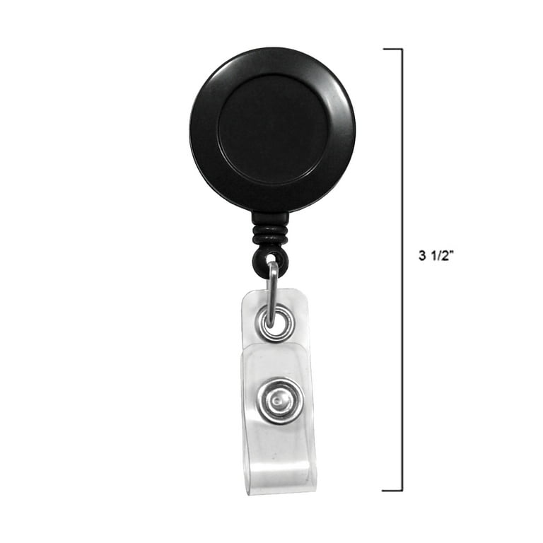 Bulk 100 Pack Black Badge Reels with Extra Tight Pinch Alligator Clip  (Non-Swiveling) by Specialist ID 