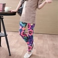 thumbnail image 4 of Lovebay Children Girls Floral Leggings Kids Skinny Pants Trousers Teenage Child 2-14 Years, 4 of 6