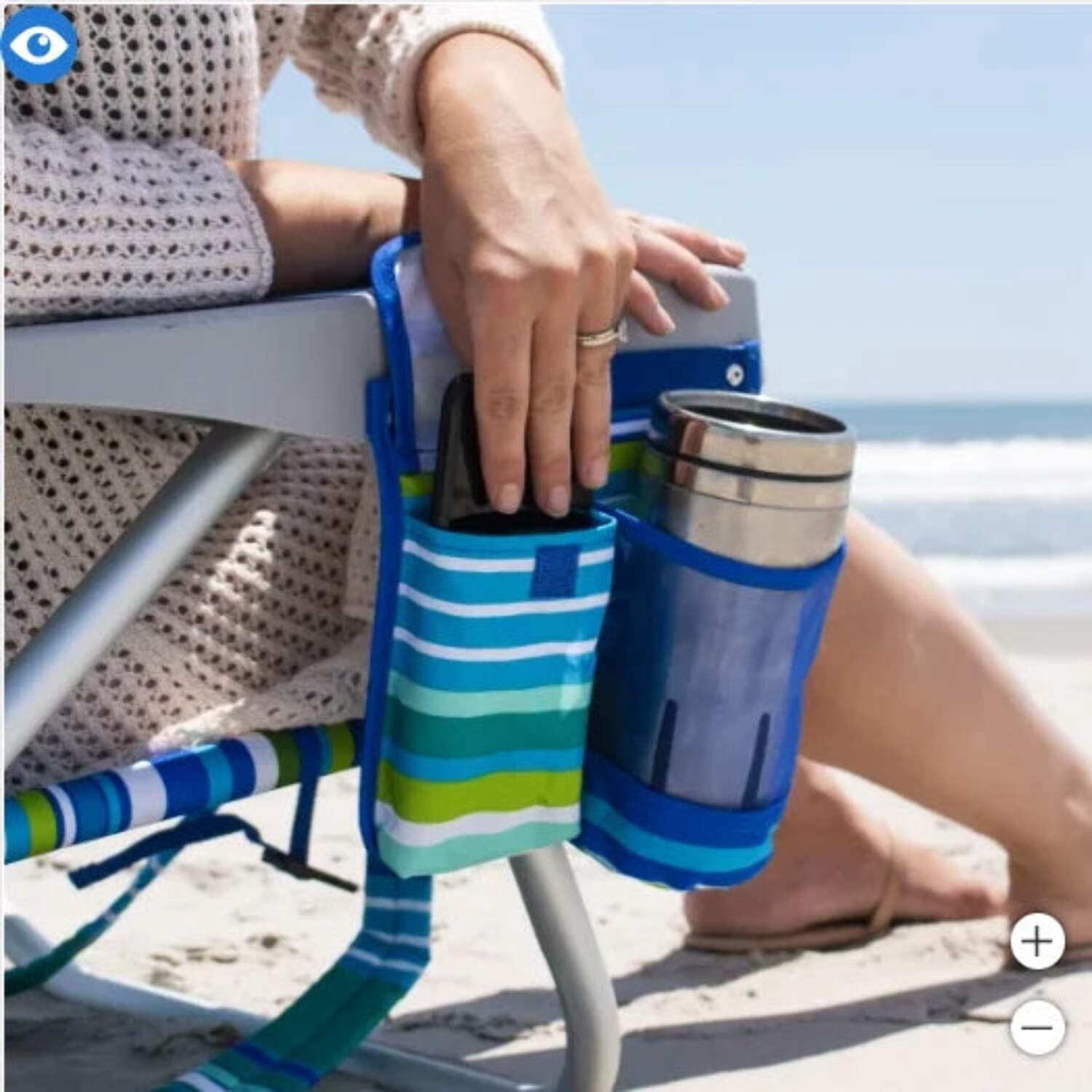 Tommy Bahama Beach Chair 2-pack Aqua Stripes