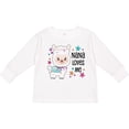 thumbnail image 3 of Inktastic Nana Loves Me- Cute and Happy Llama Boys or Girls Long Sleeve Toddler T-Shirt, 3 of 5