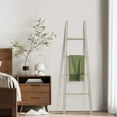 thumbnail image 3 of LuxenHome Rustic Birch Wood 4-Rung Blanket Ladder, 3 of 8