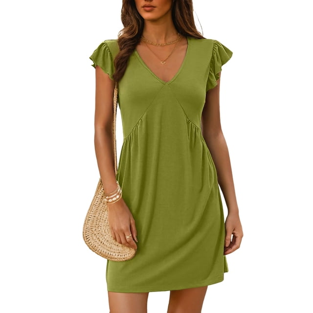 Vestido de verano Dokotoo Summer 2025 para mujer, casual, primavera, verde