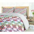 thumbnail image 5 of Ambesonne Floral Duvet Cover Sets, Squares with Flowers, 2-Queen, Multicolor, 5 of 7