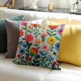 thumbnail image 3 of Orinice Wildflower Faux   Print   Throw Pillow Cover, Boho  Floral Decorative Cushion Case, Spring Summer Home Room Couch Decor Mom Wife Sister Her Flower Soft Pillowcase 18x18in, 3 of 5
