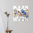 thumbnail image 3 of 16 Inch Wall Clock Battery Operated Square Clock for Office, Kitchen, Outdoor, Living Room,Watercolor Bird Cornflower Flower Nature Floral Pattern Exquisite, 3 of 4