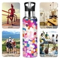 thumbnail image 7 of Yayeee 20oz Insulated Water Bottle Double Wall Stainless Steel with Flip Straw Lid, Purple Colorful Circles, 7 of 7