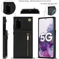 thumbnail image 2 of Crossbody Wallet Case for Samsung Galaxy Note 20 with Card Holder, Purse Cover Removable Cross Body Strap for Galaxy Note 20 Zipper Phone Case Black, 2 of 18
