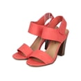 thumbnail image 5 of Breckelles CE68 Women Leatherette Open Toe Hook and Loop Slingback Chunky Heel City Sandal, 5 of 5
