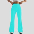 thumbnail image 2 of Feancey High Waist Flare Pants for Women Milk Silk Soft Bootcut Leggings Tummy Control Sports Yoga Pants Stretchy Slim Fit Athletic Tights Mint Green S, 2 of 7