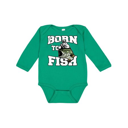 

Inktastic Born to Fish Gift Baby Boy or Baby Girl Long Sleeve Bodysuit
