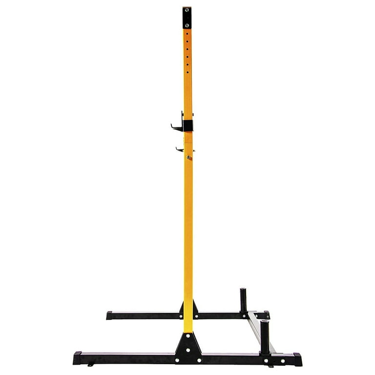 HulkFit Adjustable Power Squat Stand Rack w 2 J Hooks 2 Weight Plate Holders Walmart