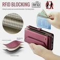 thumbnail image 3 of ShieldPlus for iPhone 15 Pro Case, RFID Blocking iPhone 15 Pro Wallet Case Crossbody for Women Men,Luxury PU Leather Magnetic Flip Zipper Strap Phone Case for iPhone 15 Pro,Winered, 3 of 8